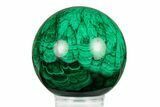 Flowery, Polished Malachite Sphere - DR Congo #284430-1